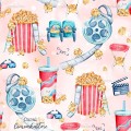 Movie time exclusive seamless pattern - Coral