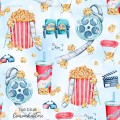 Movie time exclusive seamless pattern - Ice blue