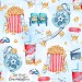 Movie time exclusive seamless pattern - Ice blue