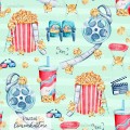 Movie time exclusive seamless pattern - Pastel