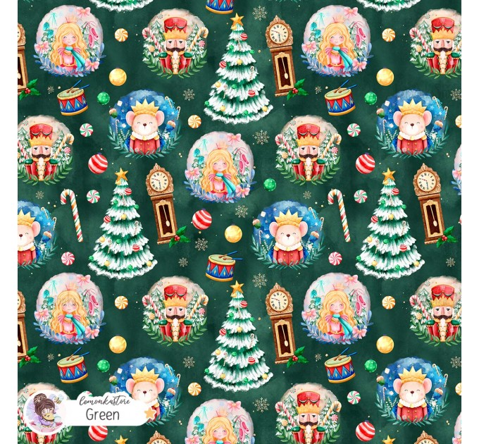 Nutcracker exclusive seamless pattern - Green