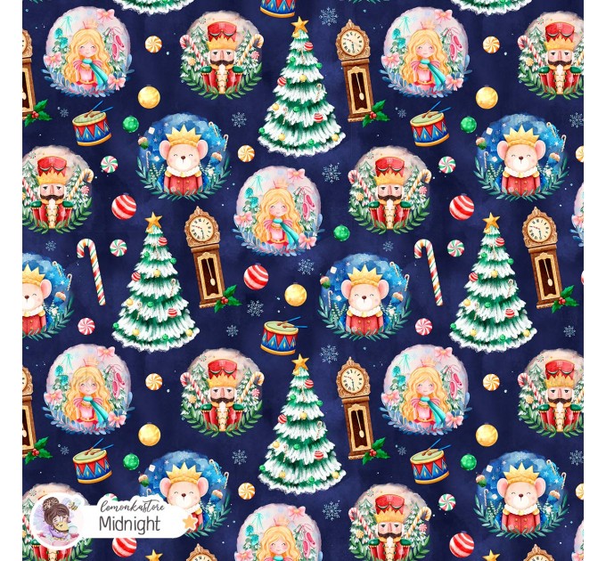 Nutcracker exclusive seamless pattern - Midnight