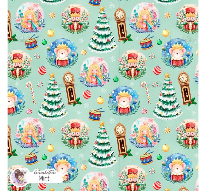 Nutcracker exclusive seamless pattern - Mint