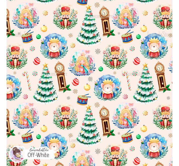 Nutcracker exclusive seamless pattern - Off-white