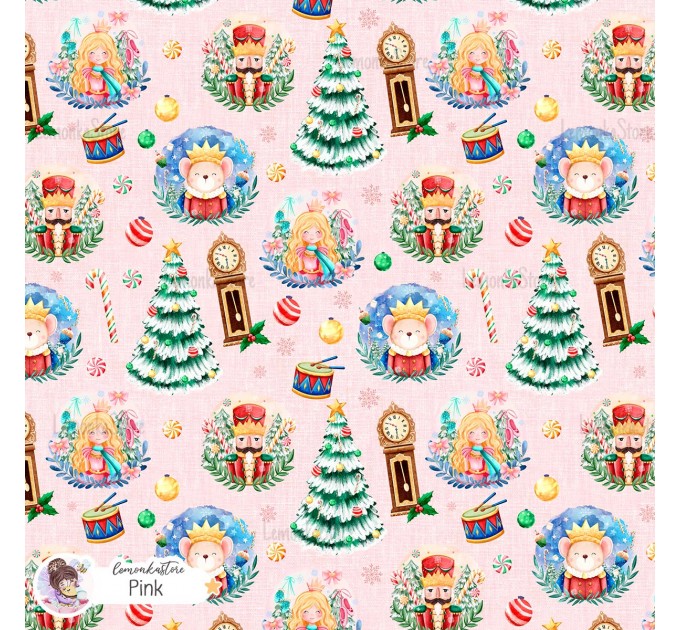 Nutcracker exclusive seamless pattern - Pink