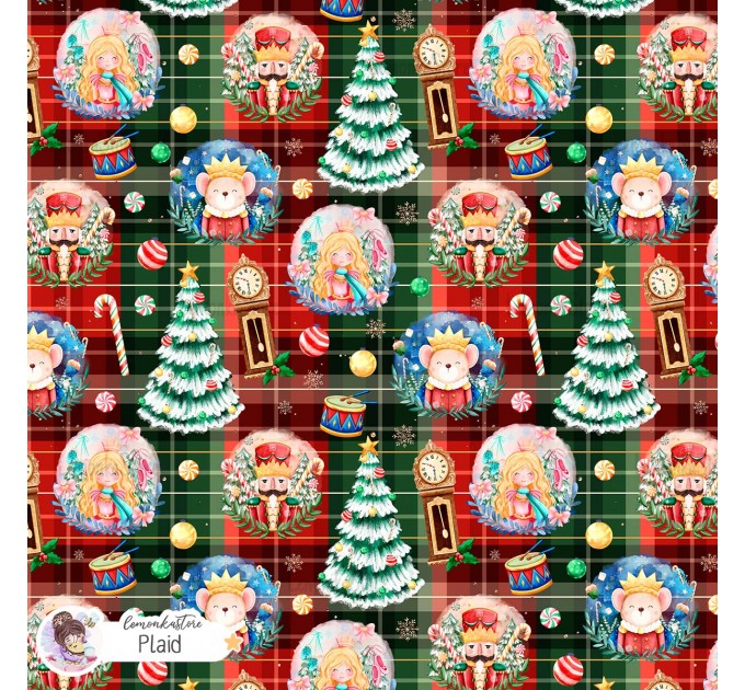 Nutcracker exclusive seamless pattern - Plaid