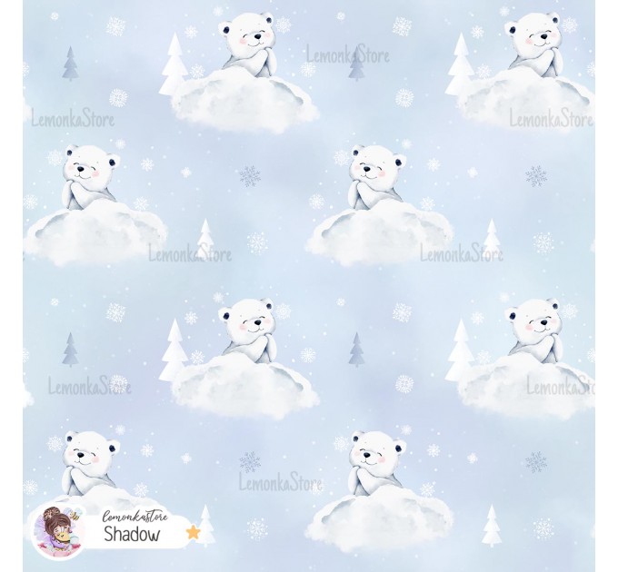 Polar Bear exclusive seamless pattern - Shadow