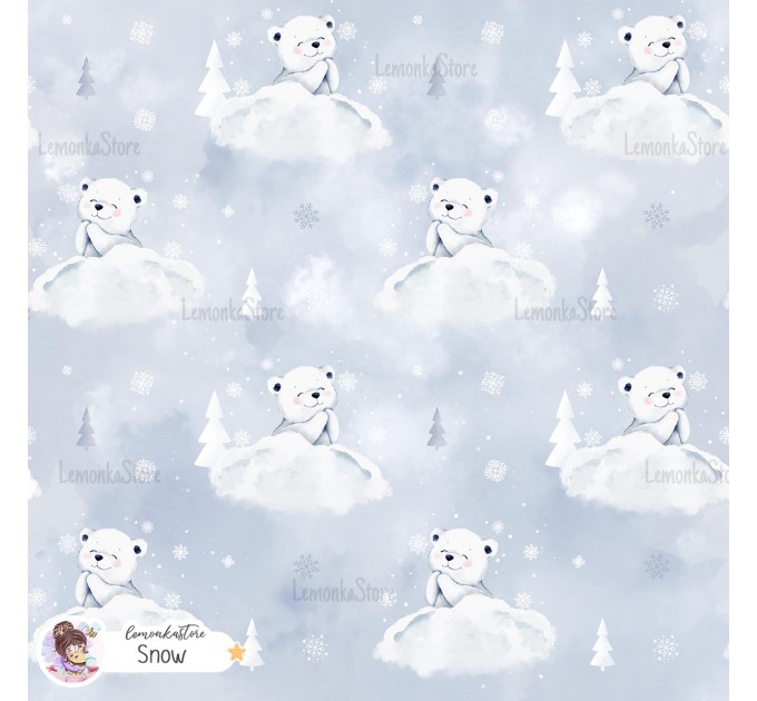 Polar Bear exclusive seamless pattern - Snow