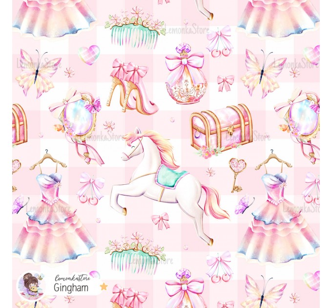 Princess Vibe exclusive seamless pattern - Gingham
