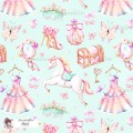 Princess Vibe exclusive seamless pattern - Mint
