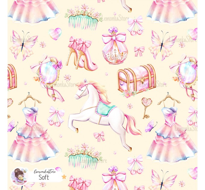 Princess Vibe exclusive seamless pattern - Soft