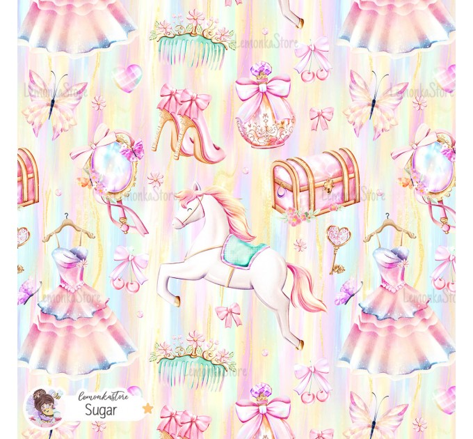Princess Vibe exclusive seamless pattern- Sugar