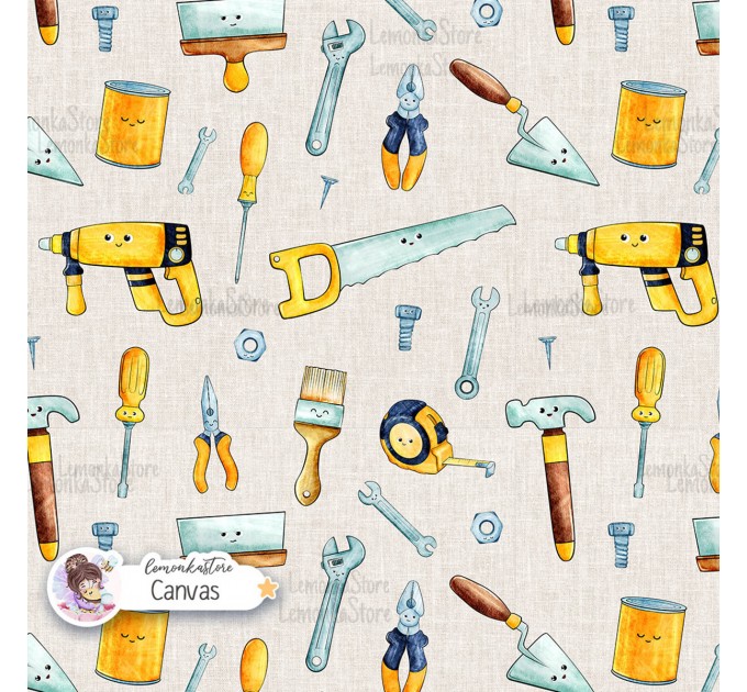 Repair Tools exclusive seamless pattern - Canvas