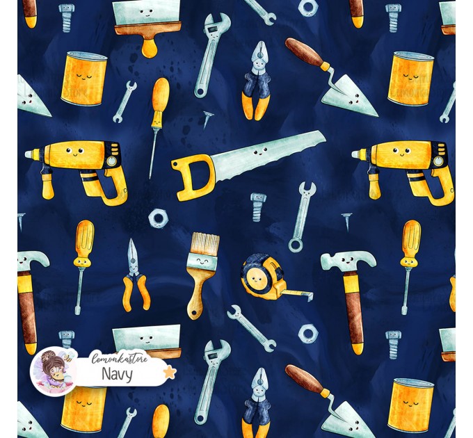 Repair Tools exclusive seamless pattern - Navy