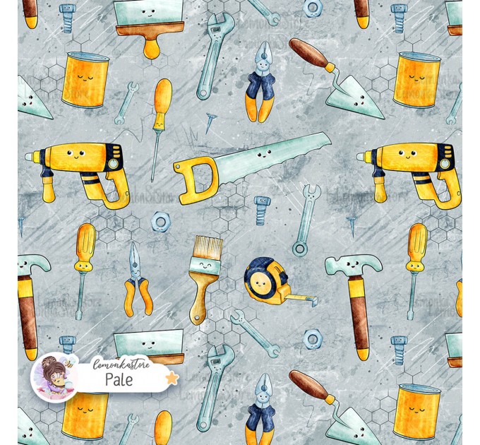 Repair Tools exclusive seamless pattern - Pale