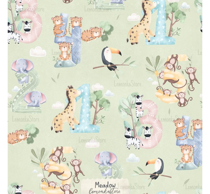 Safari Animals Numbers -  Meadow