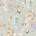 Safari Animals Numbers exclusive seamless pattern - Olive