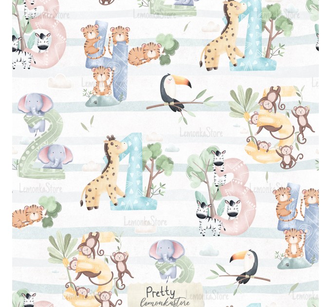 Safari Animals Numbers -  Pretty