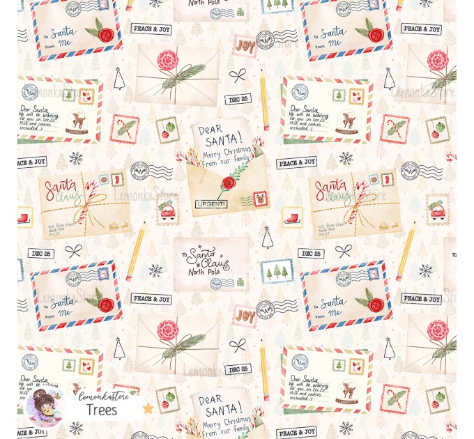 Santa Mail exclusive seamless pattern - Trees