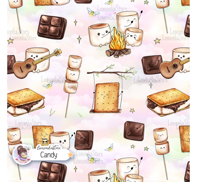 Smores exclusive seamless pattern - Candy