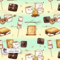 Smores exclusive seamless pattern - Lemon-Mint