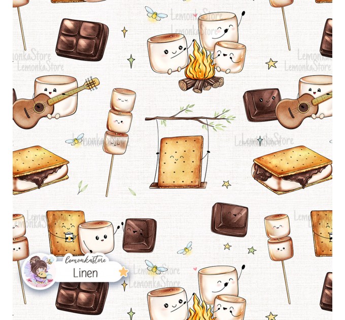 Smores exclusive seamless pattern - Linen
