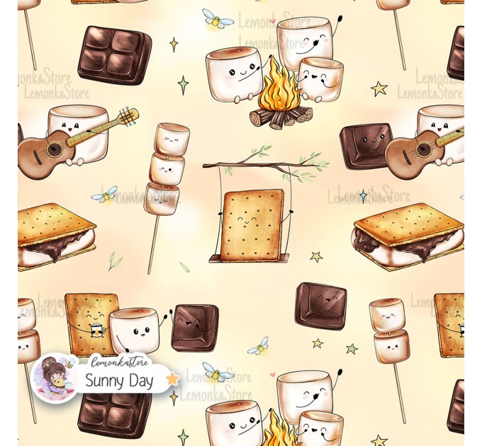 Smores exclusive seamless pattern - Sunny Day