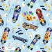 Spooky Skateboard exclusive seamless pattern - Blue