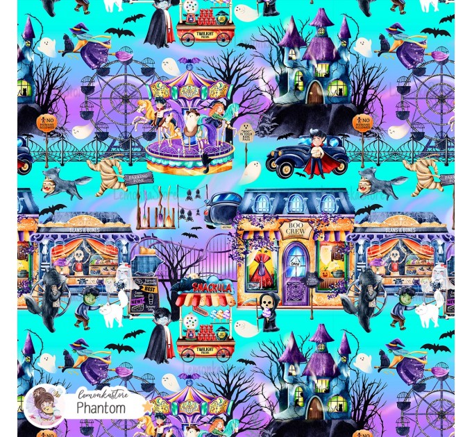 Spooky Carnival exclusive seamless pattern - Phantom