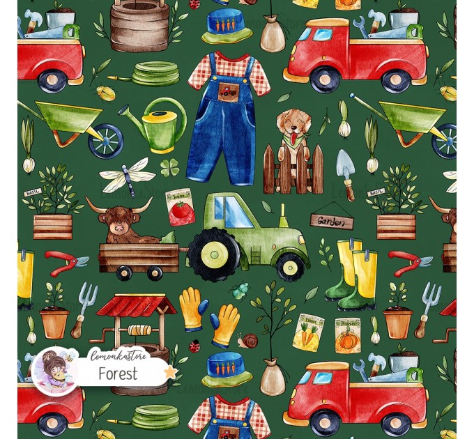 Spring Garden (Boyish) exclusive seamless pattern - Forest