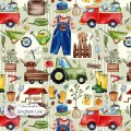Spring Garden (Boyish) exclusive seamless pattern - Gingham Lines
