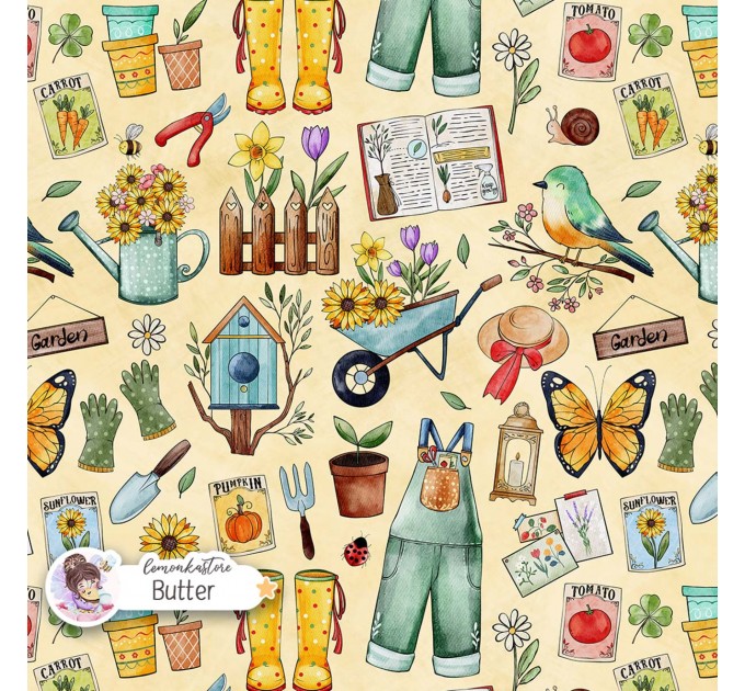 Spring Garden exclusive seamless pattern - Butter