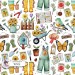Spring Garden exclusive seamless pattern - White