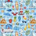 Summer Vibe (Boyish) exclusive seamless pattern - Blue Gingham
