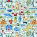 Summer Vibe (Boyish) exclusive seamless pattern - Sage Gingham