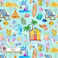 Summer Vibe (Girly) exclusive seamless pattern - Misty