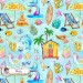 Summer Vibe (Girly) exclusive seamless pattern - Misty