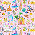 Summer Vibe (Girly) exclusive seamless pattern - Pinky