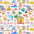 Summer Vibe (Girly) exclusive seamless pattern - Rose