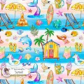 Summer Vibe (Girly) exclusive seamless pattern - Sunset