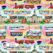 Trains exclusive seamless pattern - Rainbow