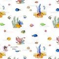 Tropical Fish exclusive seamless pattern - White