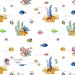 Tropical Fish exclusive seamless pattern - White