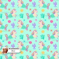 Unicorn Mermaid exclusive seamless pattern - Mint