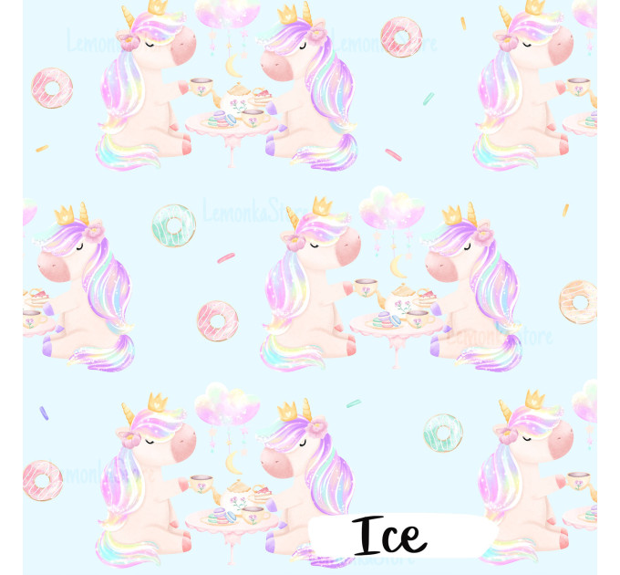 Unicorns Tea Party exclusive seamless pattern - Ice