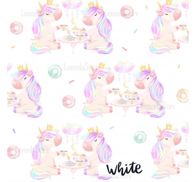 Unicorns Tea Party - White