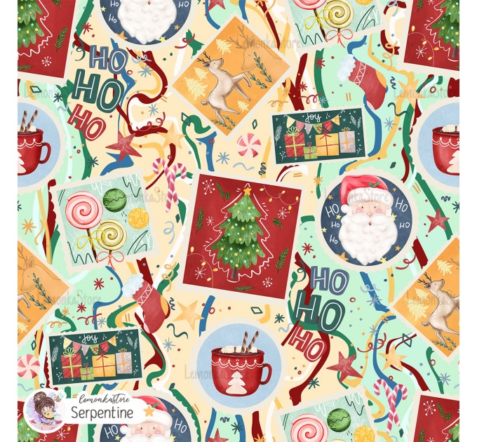 Whimsical Postmarks exclusive seamless pattern - Serpentine