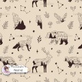Woodland Celestials Linart seamless pattern design - Neutral