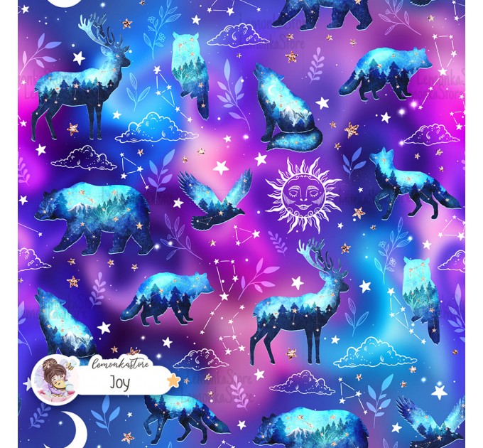Woodland Celestial exclusive seamless pattern - Joy