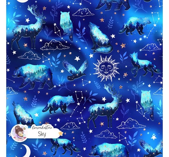 Woodland Celestial exclusive seamless pattern - Sky